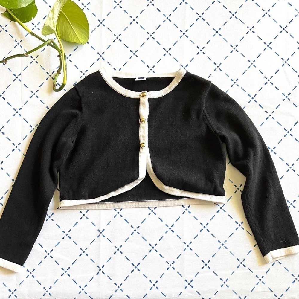 Janie and Jack Gold Button Cropped Cardigan